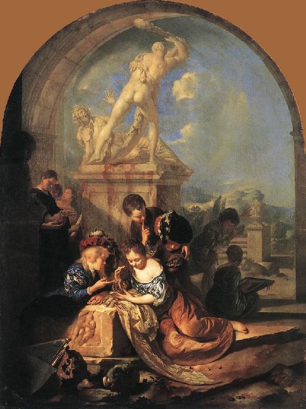 WERFF, Adriaen van der Children Playing before a Hercules Group